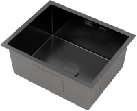 Кухонная мойка Roxen Uno 560210-54B-V графит/текстурная PVD покрытие (с ролл-матом и дозатором)