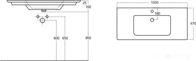 Умывальник Sanovit Sharp 103x47