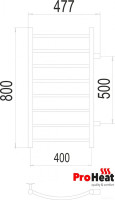 Полотенцесушитель ProHeat Classic 40x80 (боковое подключение)