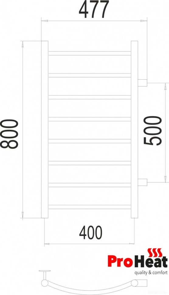 Полотенцесушитель ProHeat Classic 40x80 (боковое подключение)