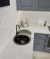 Кухонная мойка GranFest GF-R750L (черный)