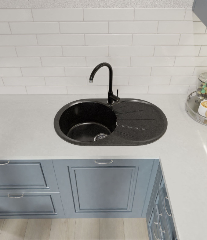 Кухонная мойка GranFest GF-R750L (черный)