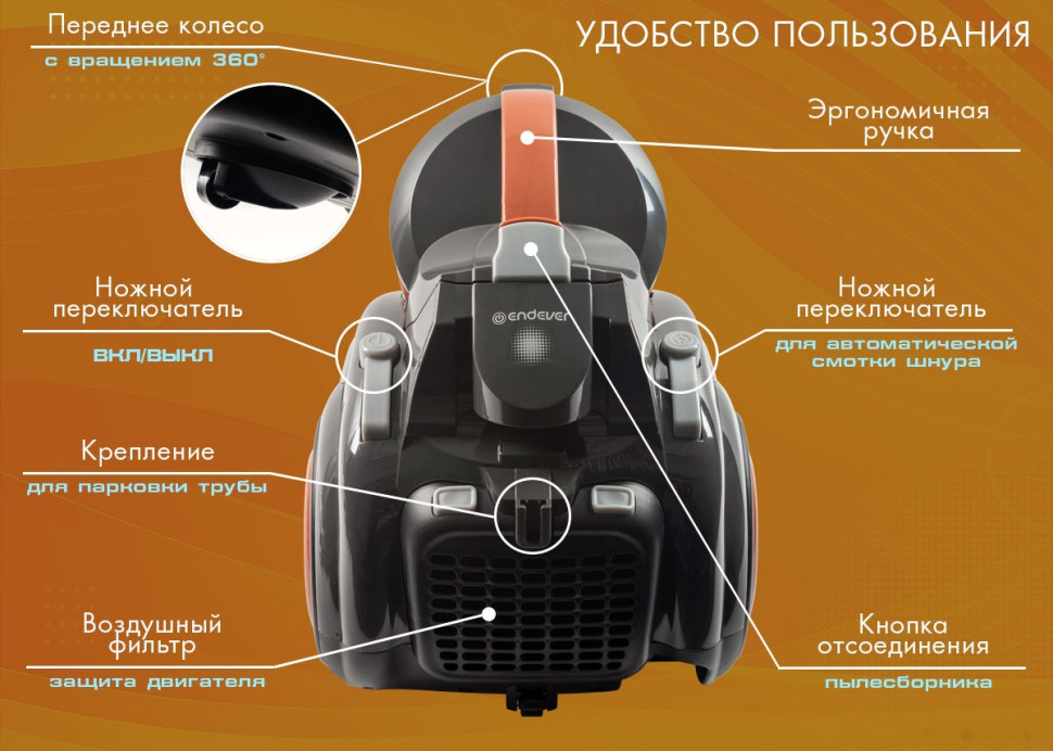 Пылесос Endever SkyClean VC-650