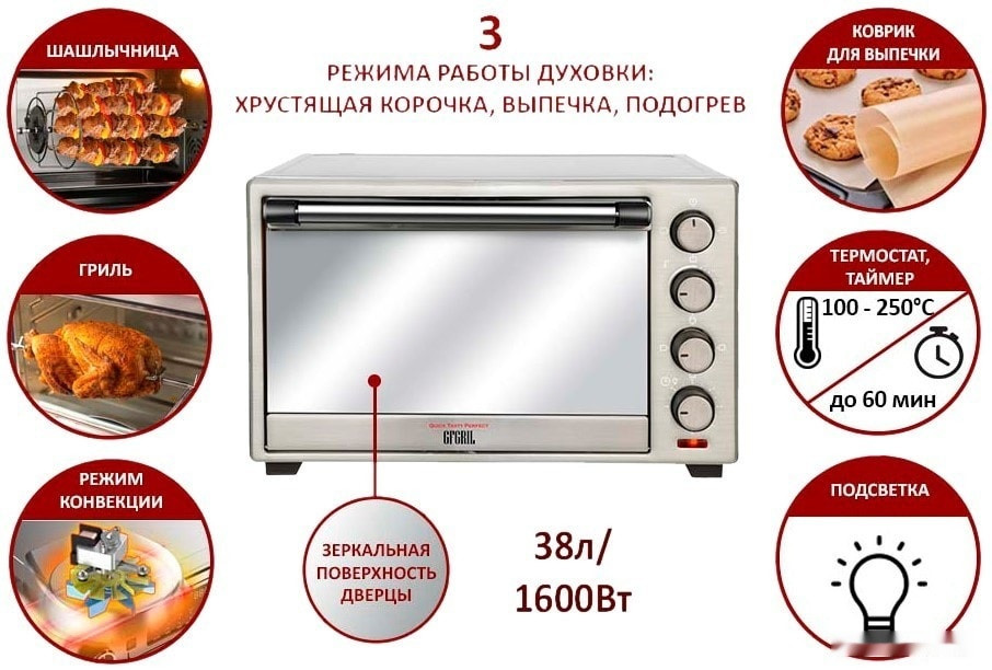 Мини-печь GFgril GFO-39 Mirror