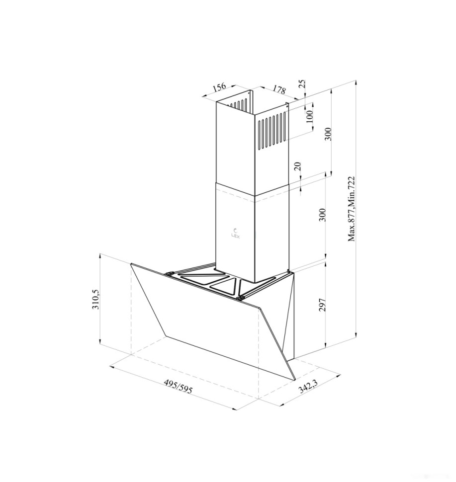 Вытяжка LEX Meta 600 (черный)