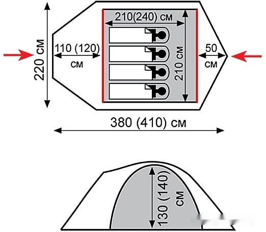 Палатка Tramp Mountain 4 v2 (зеленый)