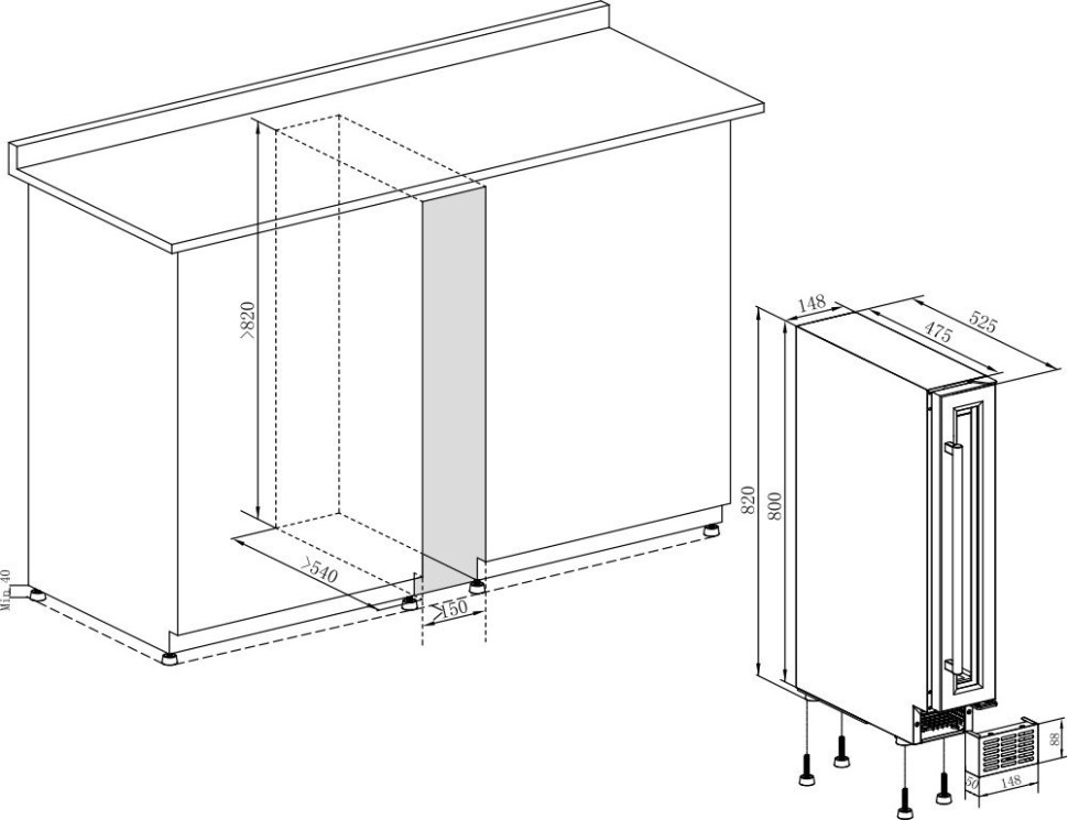 Винный шкаф Temptech SOMX15SRB