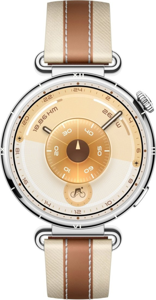Умные часы Huawei Watch GT 6 41 мм (серебристый, с коричневым кожаным ремешком, международная версия)