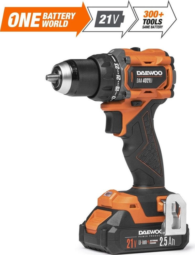 Дрель-шуруповерт Daewoo Power DAA 4021Li Set Box (с 2-мя АКБ, кейс)