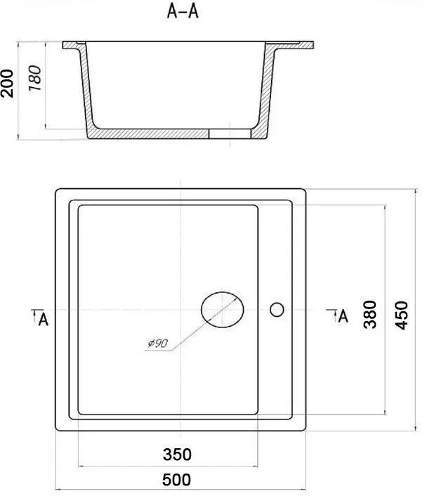 Кухонная мойка Wisent WA45-17 (с сифоном GER013)