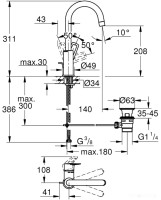 Смеситель Grohe Bauloop 23763001