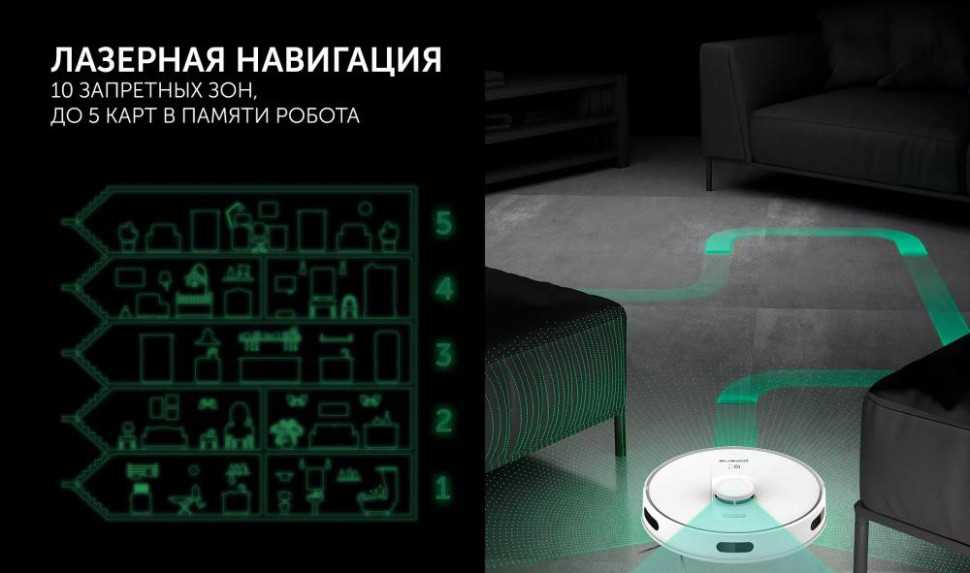 Робот-пылесос Polaris PVCR 5003 WI-FI IQ Home(белый)
