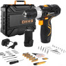 Дрель-шуруповерт Deko GCD12DU3 SET 195 063-4134 (с 2-мя АКБ, кейс, набор оснастки)