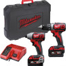 Milwaukee M18 BPP2D-402C 4933447126 (шуруповерт, винтоверт, 2 АКБ, кейс)