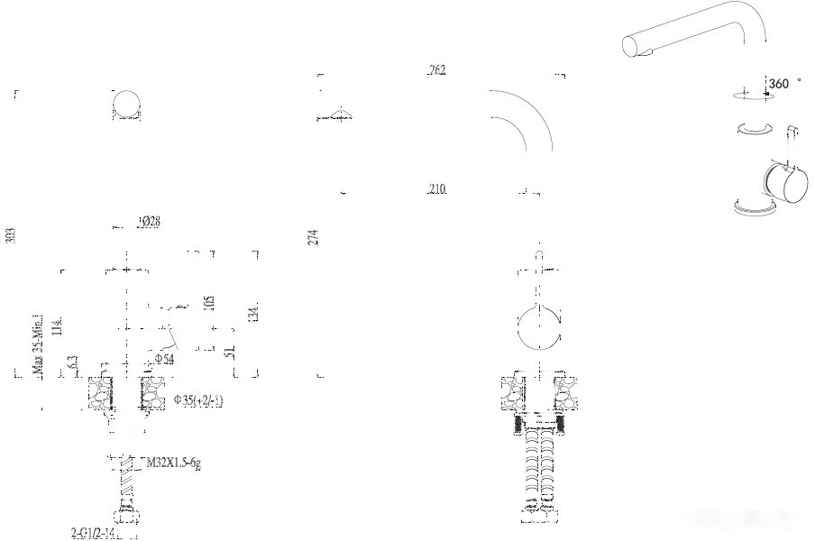 Смеситель Elleci S 01 G68 Bianco Titano