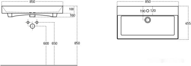 Умывальник Sanovit Stance 85x45.5