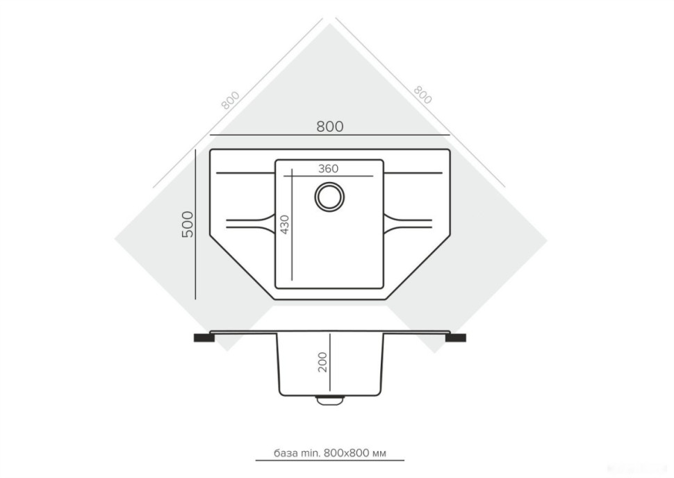 Кухонная мойка Polygran Riff 800 (кремовый)
