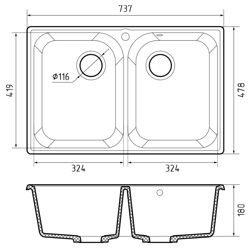 Кухонная мойка GranFest QUARZ Z-15 (терракот)