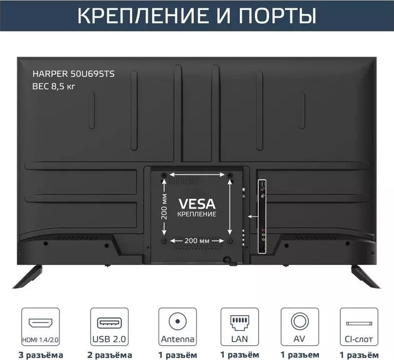 Телевизор HARPER 50U695TS