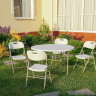 Обеденная группа Calviano Складной, круглый 122 см + 4 стула (белый)