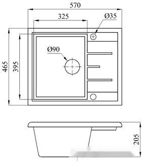 Кухонная мойка БелЭворс Mila L + смеситель W4998-3-22 (черный)