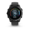 Умные часы Garmin Fenix E 47мм (серая сталь, черный силиконовый ремешок)
