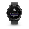 Умные часы Garmin Fenix E 47мм (серая сталь, черный силиконовый ремешок)
