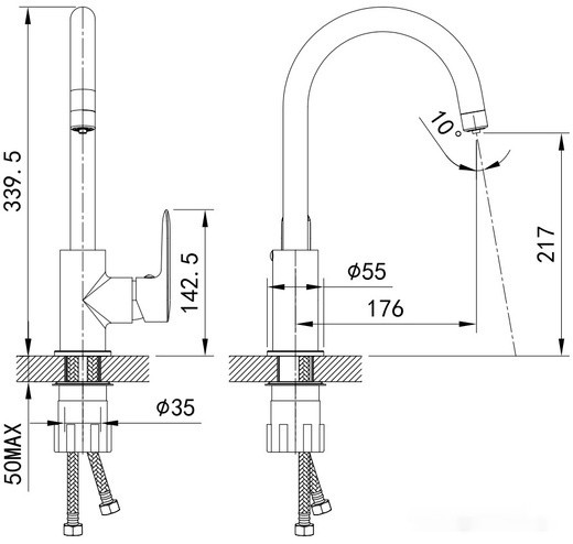 Смеситель IDDIS Cuba CUBSBFJi05