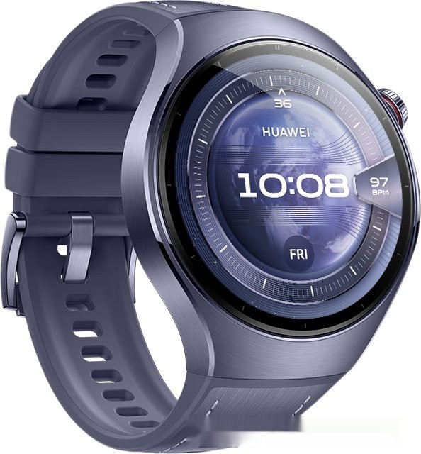 Умные часы Huawei Watch 5 46 мм (фиолетовый, с фиолетовым силиконовым ремешком, международная версия)