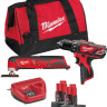 Milwaukee М12 ВPP2D-402B 4933441250 (шуруповерт, реноватор, 2 АКБ, сумка)