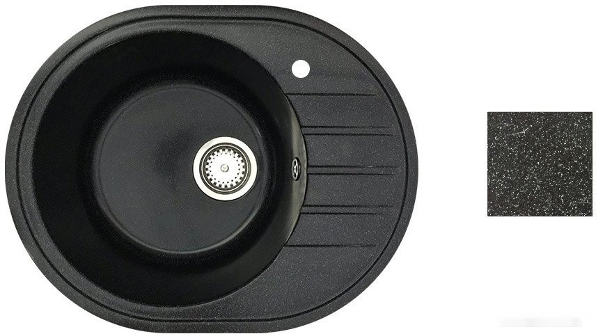 Кухонная мойка БелЭворс New Lux L + смеситель W4998-3-22 (черный)