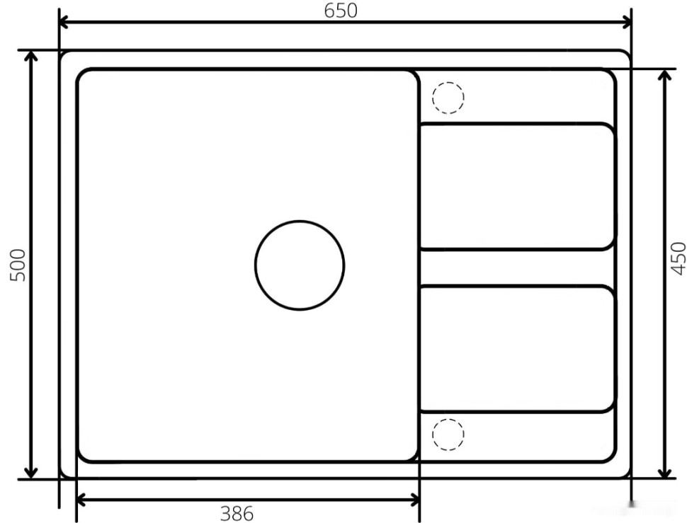 Кухонная мойка Zorg Apollo 65 (черный опал)