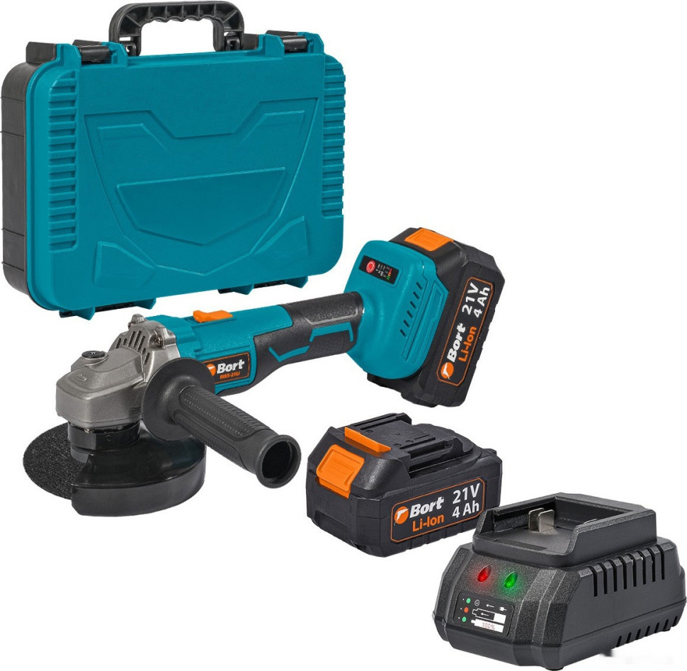 Угловая шлифмашина BORT BWS-21LI (с 2-мя АКБ, кейс)