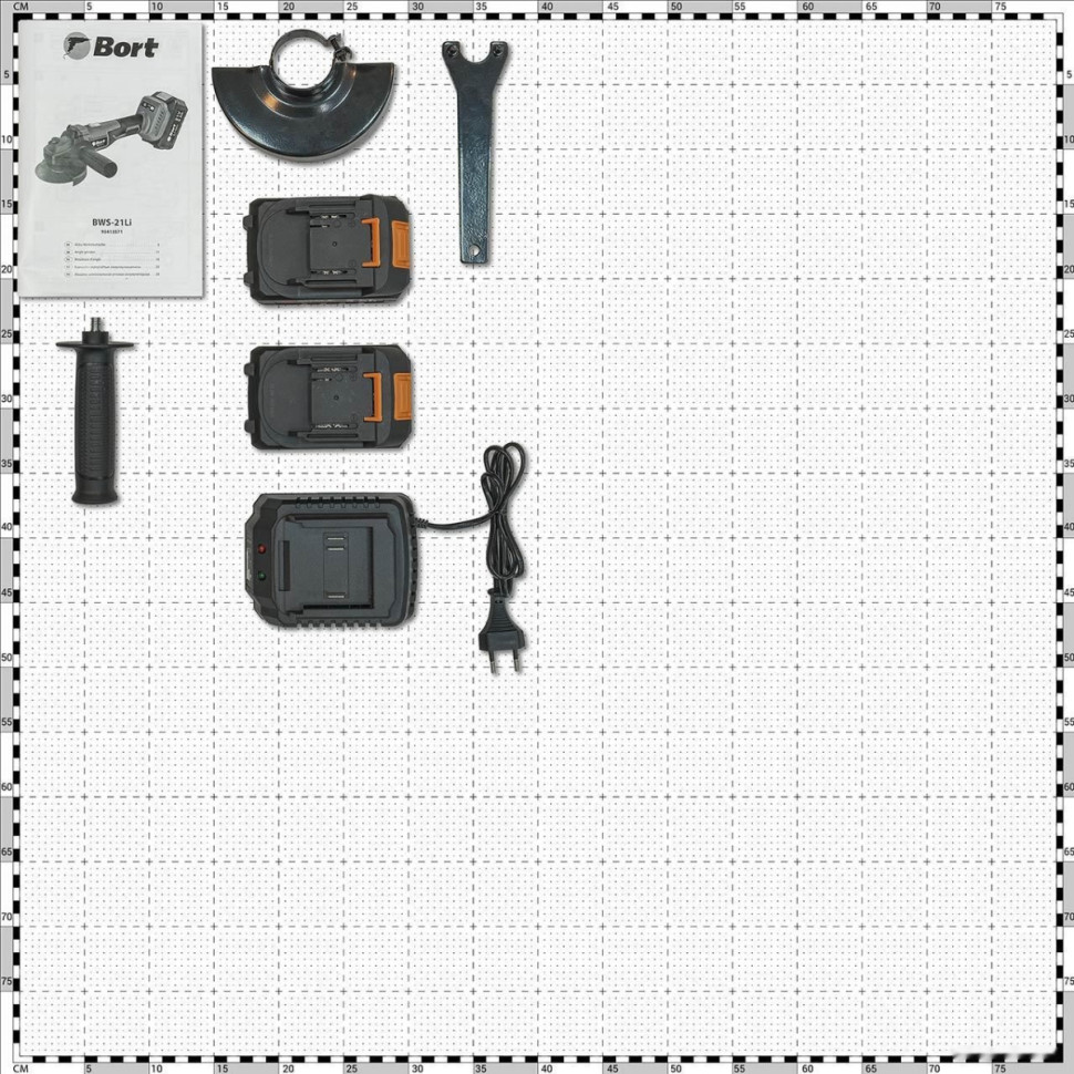 Угловая шлифмашина BORT BWS-21LI (с 2-мя АКБ, кейс)