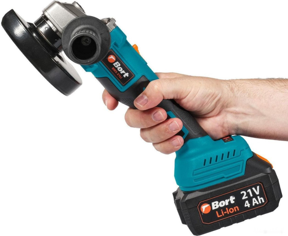 Угловая шлифмашина BORT BWS-21LI (с 2-мя АКБ, кейс)