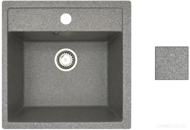 Кухонная мойка БелЭворс Rio + смеситель W4998-4 + дозатор L405-1 (серый/сатин)