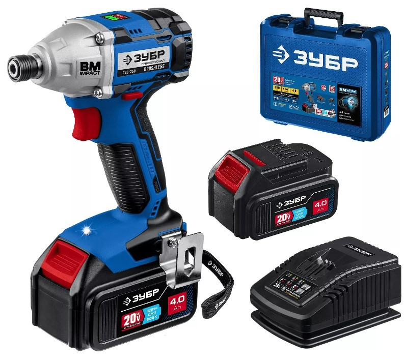 Винтоверт ЗУБР Профессионал GVB-250-42 (с 2-мя АКБ 4 Ач, кейс)