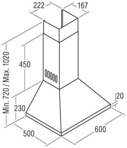 Вытяжка CATA OMEGA 600 WH/L 02002005