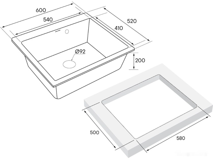 Кухонная мойка Paulmark Kante PM106052-BLM