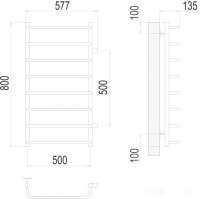 Полотенцесушитель Terminus Стандарт П8 500x800 бп 500 (хром)