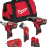 Milwaukee М12 ВPP3А-202B 4933441225 (шуруповерт, винтоверт, фонарь, 2 АКБ, сумка)