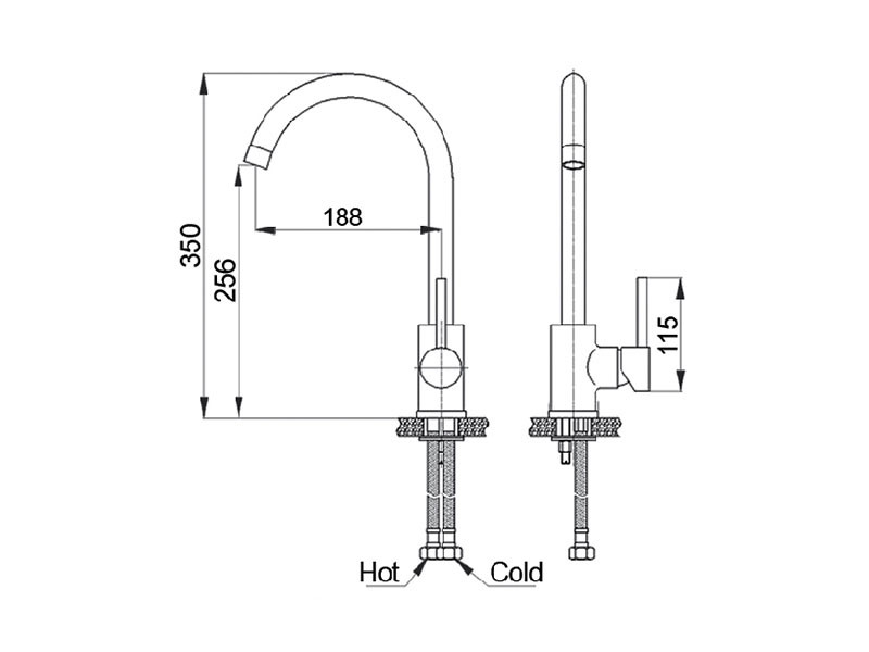Смеситель GranFest GF-7651 (серый)