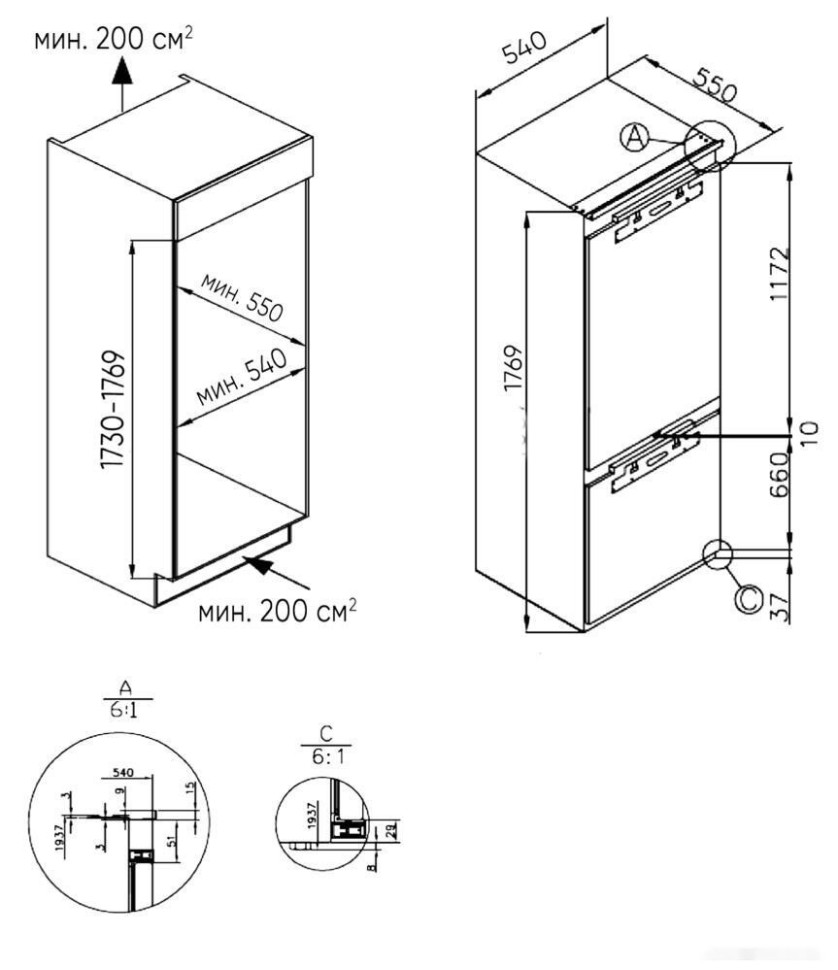 Холодильник ZUGEL ZRI1760FNF