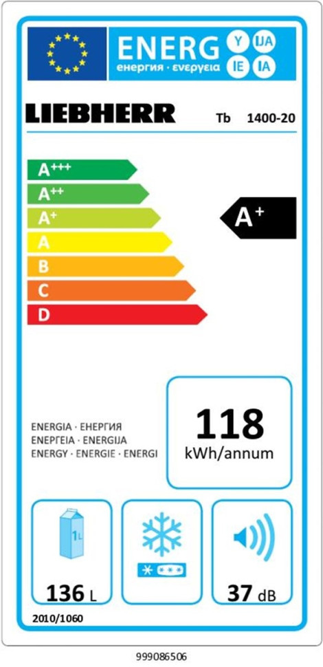 Однокамерный холодильник Liebherr Tb 1400