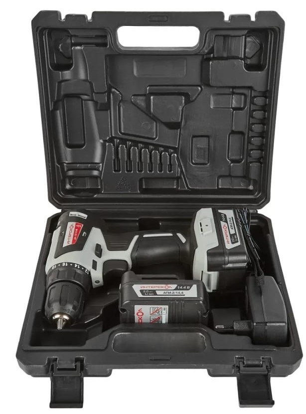 Дрель-шуруповерт Интерскол МиниМАКС ДА-10/14.4В (с 2-мя АКБ 2 Ач, кейс)