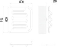 Полотенцесушитель Terminus Фокстрот-Лиана 1&quot; 600x500 бп (хром)