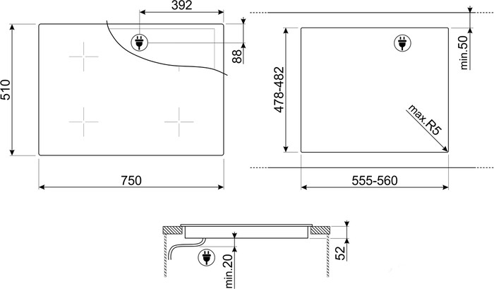 Варочная панель Smeg SI2741D