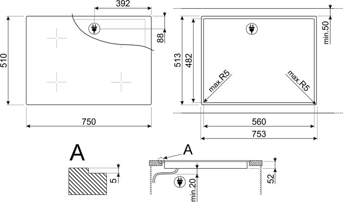 Варочная панель Smeg SI2741D