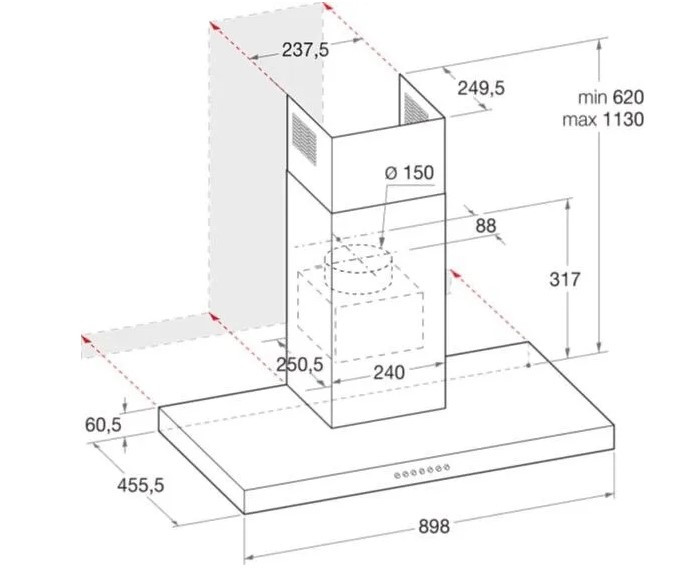 Вытяжка Hotpoint-Ariston HIBS 9.8F LT X