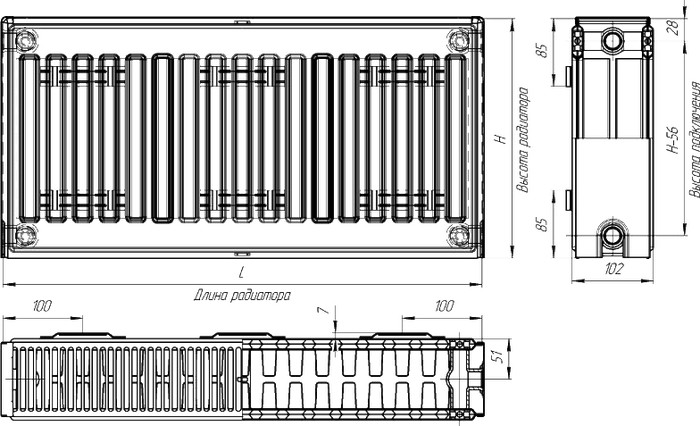 Радиатор Лидея ЛК 22-515 тип 22 500x1500
